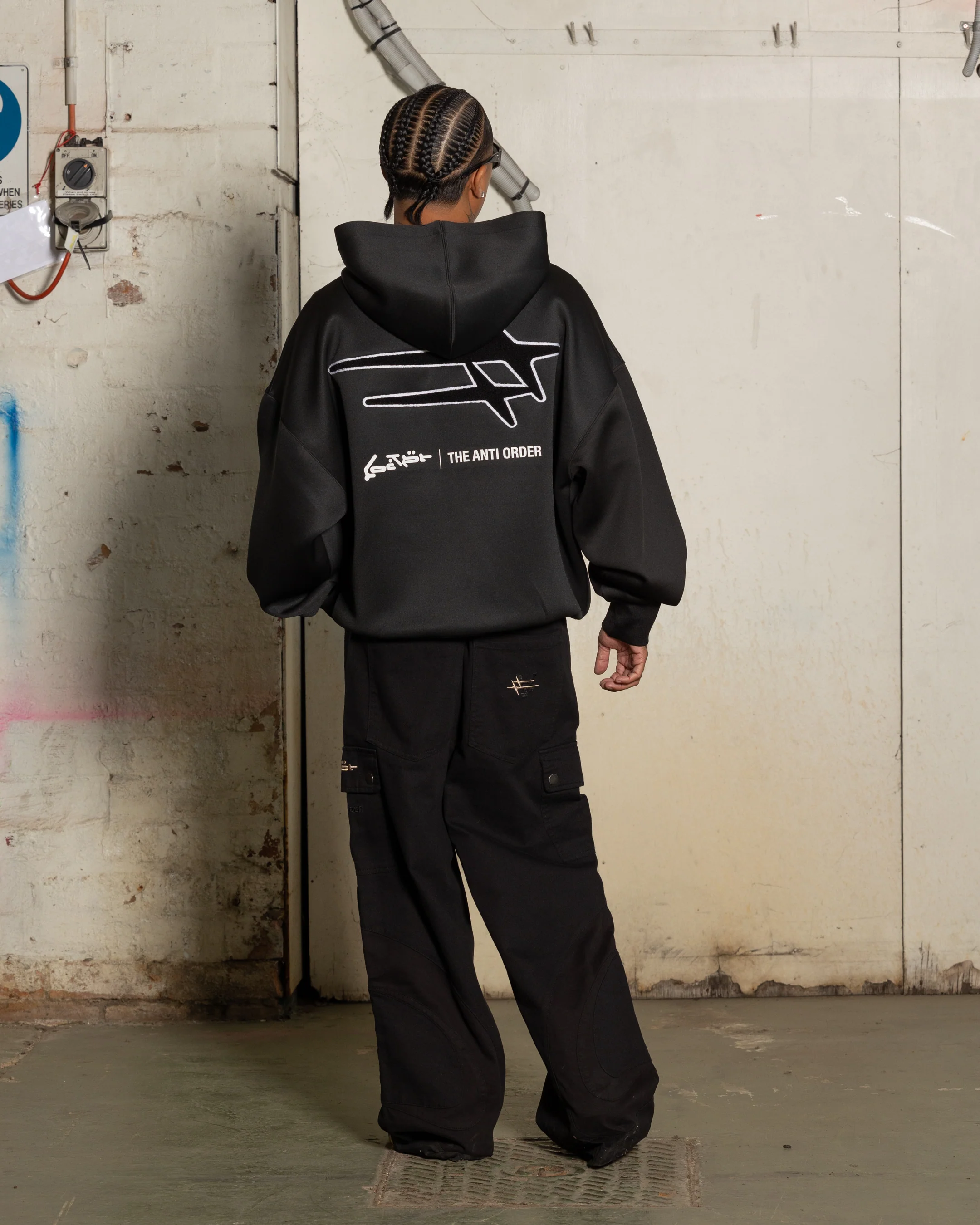 Loiter X The Anti Order Zip Hoodie Black - Image 5