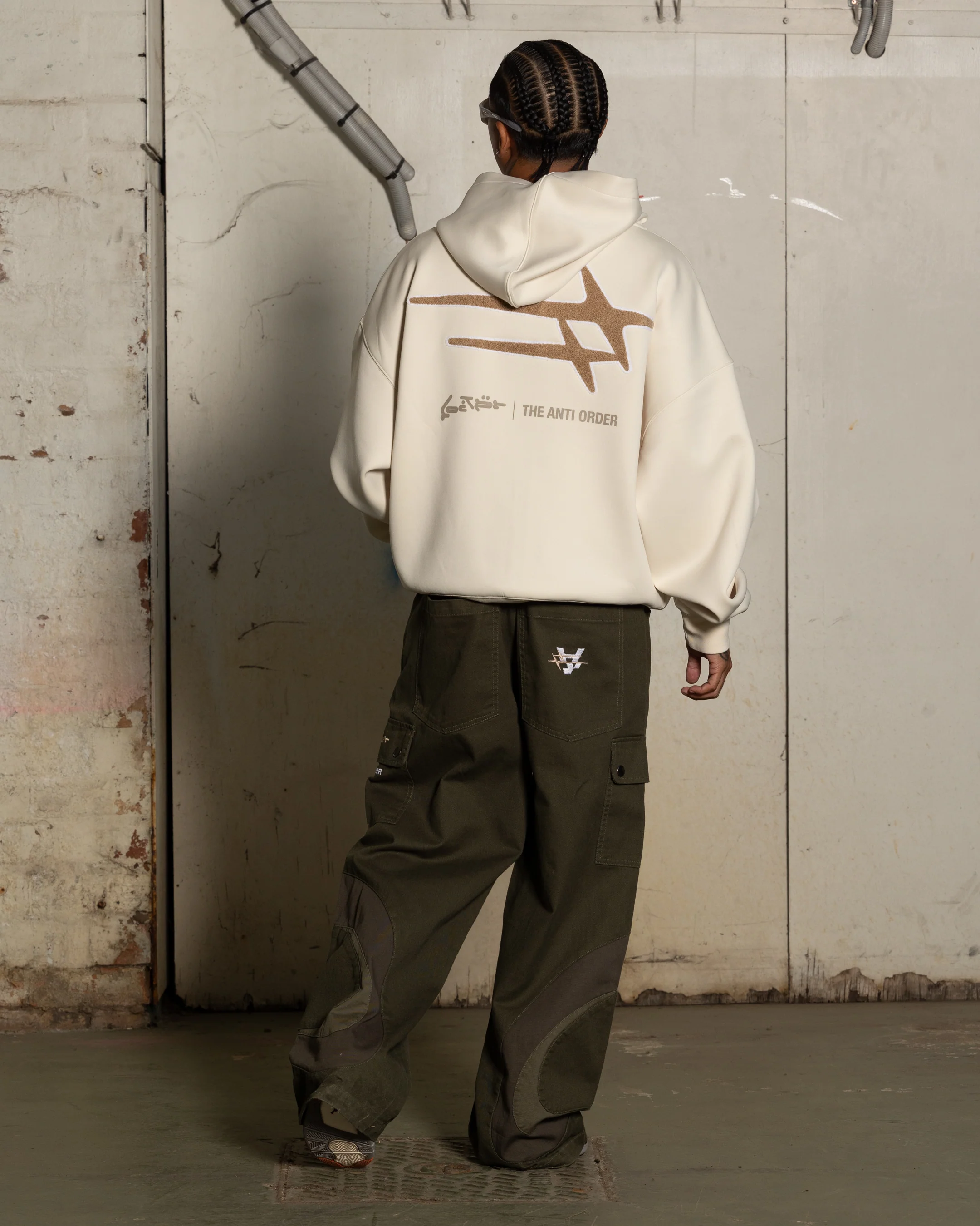 Loiter X The Anti Order Zip Hoodie Stone - Image 6