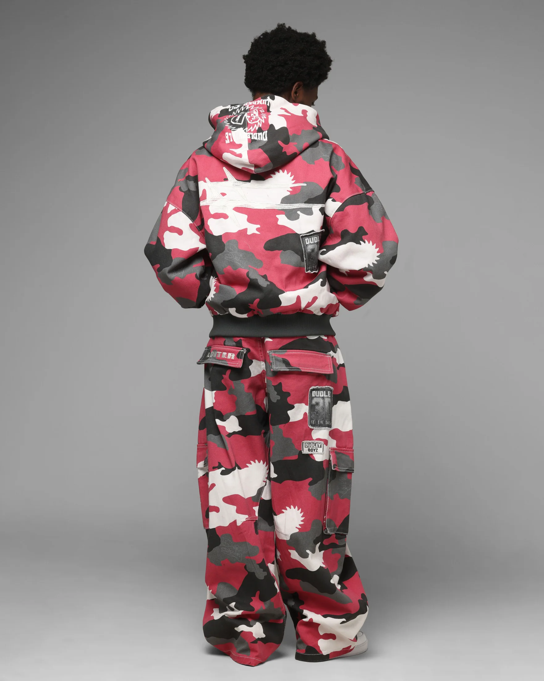 Loiter X WWE Dudley Boyz Camo Zip Jacket Red Camo - Image 4