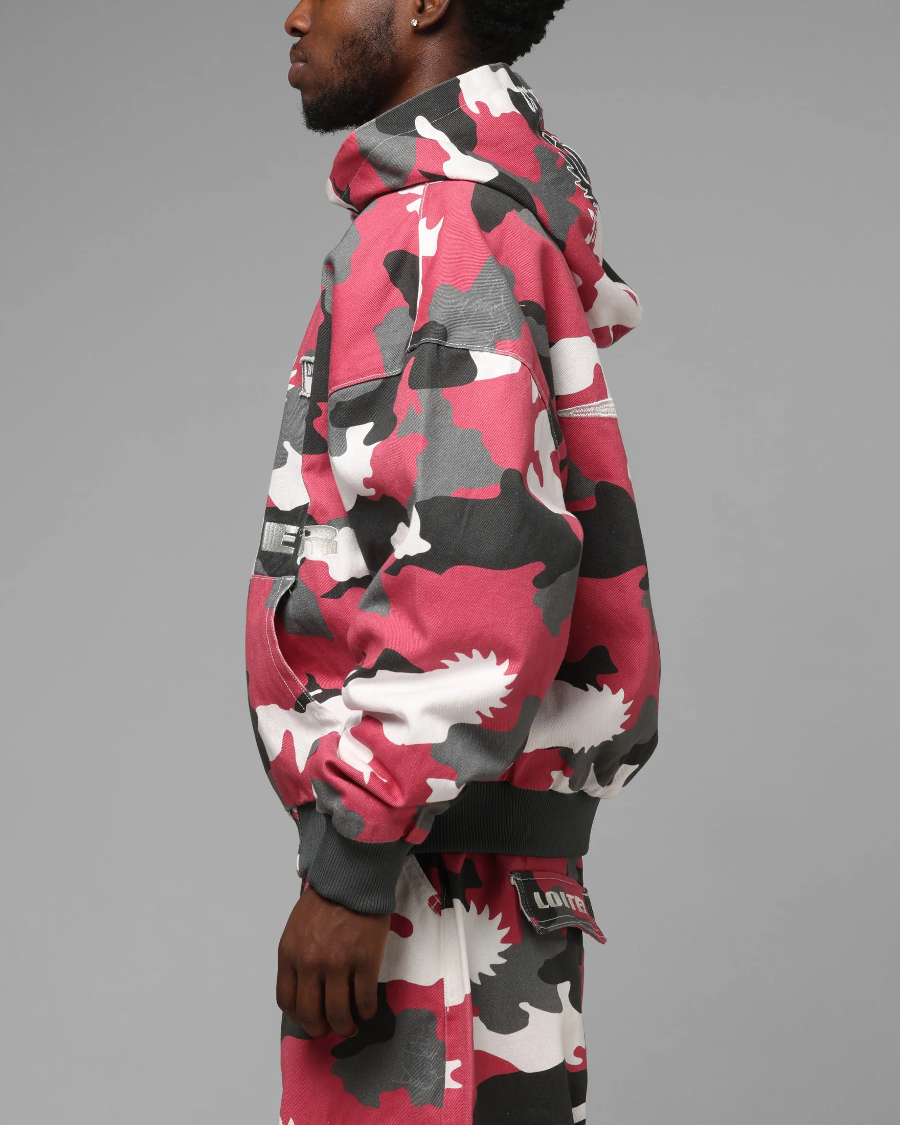 Loiter X WWE Dudley Boyz Camo Zip Jacket Red Camo - Image 6