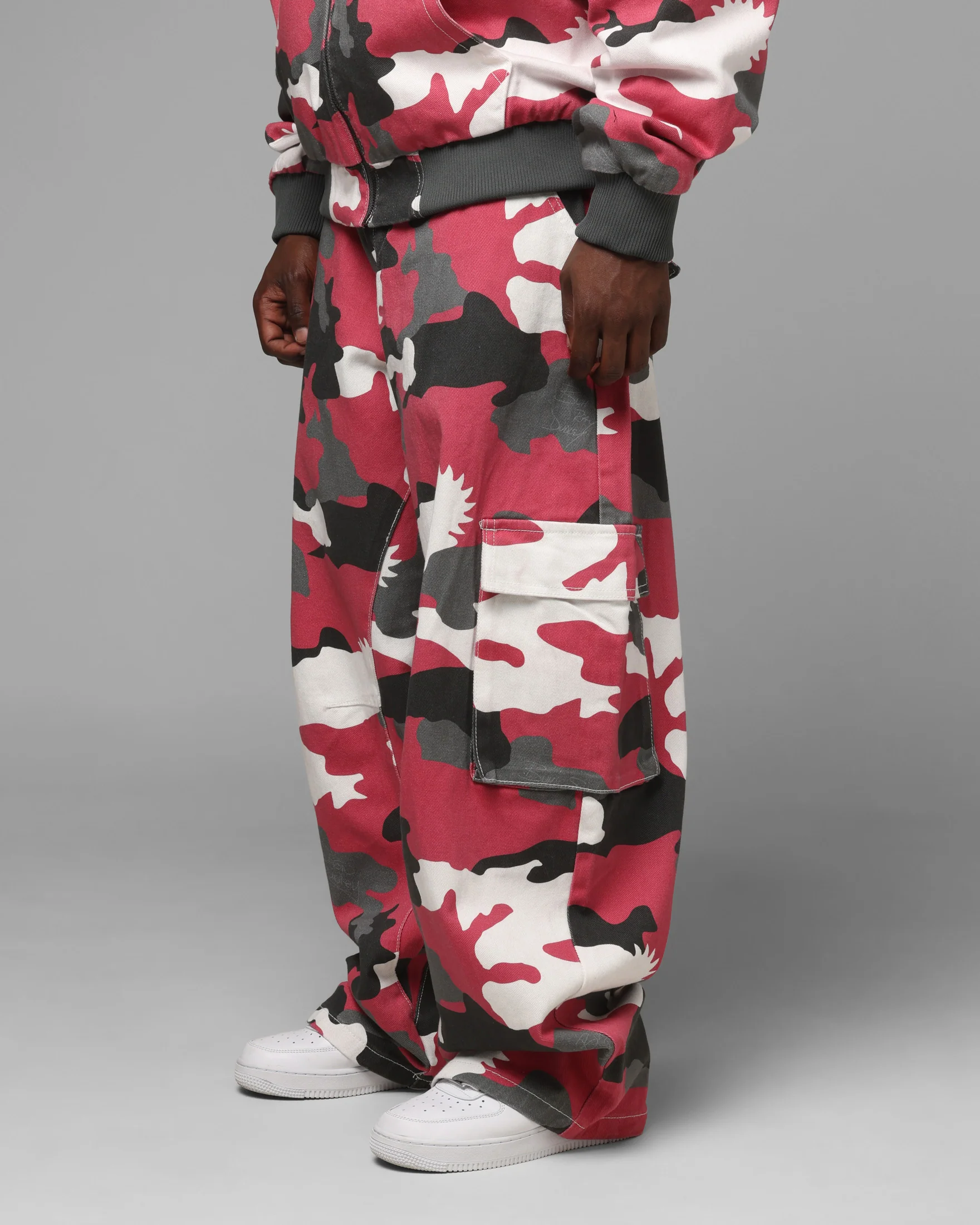 Loiter X WWE Dudley Boyz Cargo Pants Red Camo - Image 6