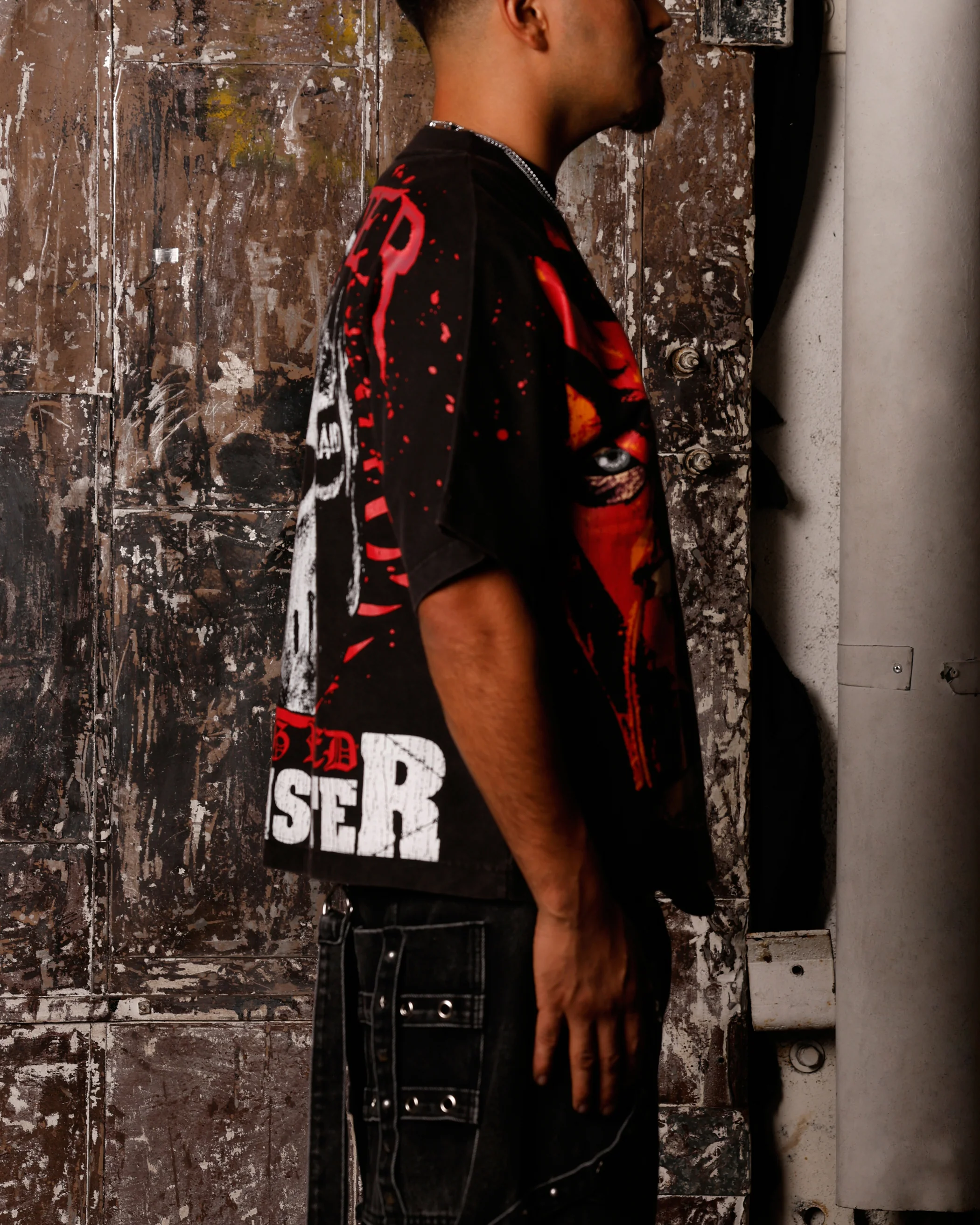 Loiter X WWE Kane Vintage T-Shirt Vintage Black - Image 4