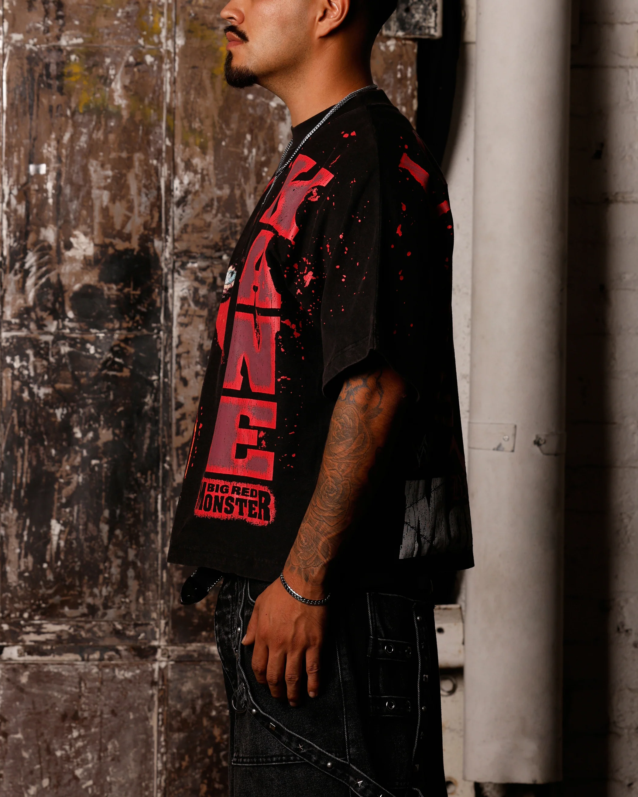 Loiter X WWE Kane Vintage T-Shirt Vintage Black - Image 5