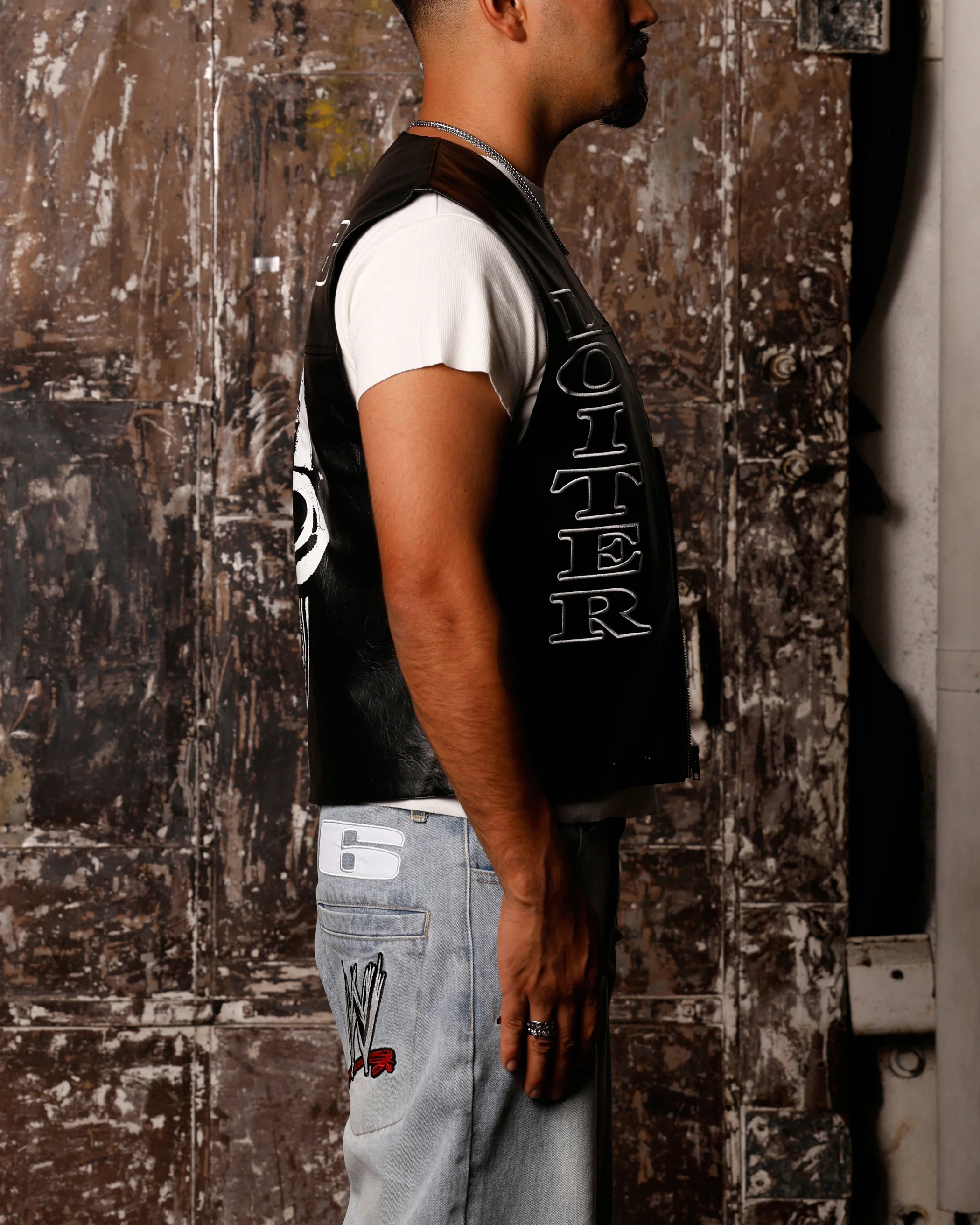 Loiter X WWE Stone Cold Leather Vest Black - Image 4