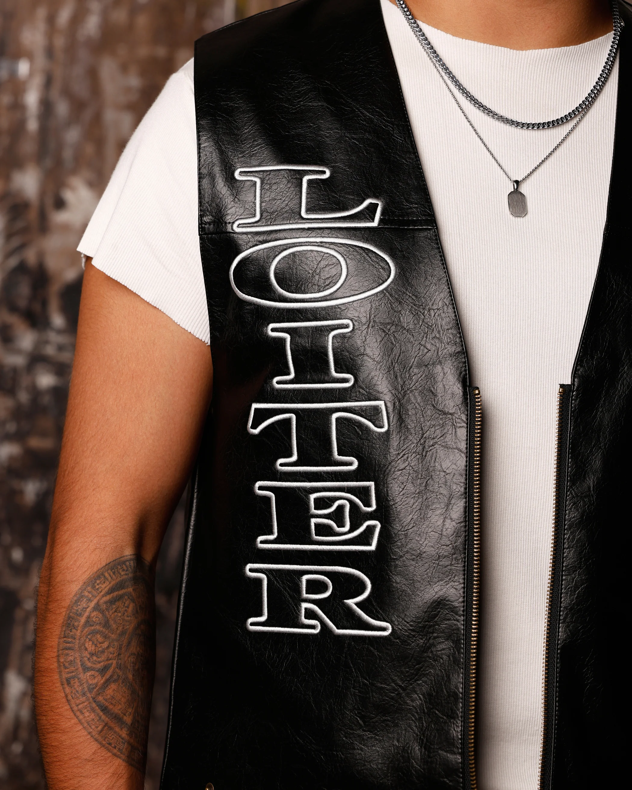 Loiter X WWE Stone Cold Leather Vest Black - Image 8