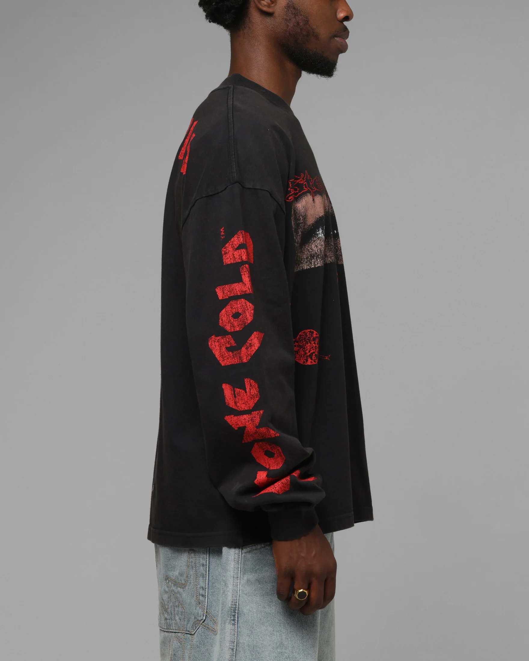 Loiter X WWE Stone Cold Long Sleeve T-Shirt Black - Image 5