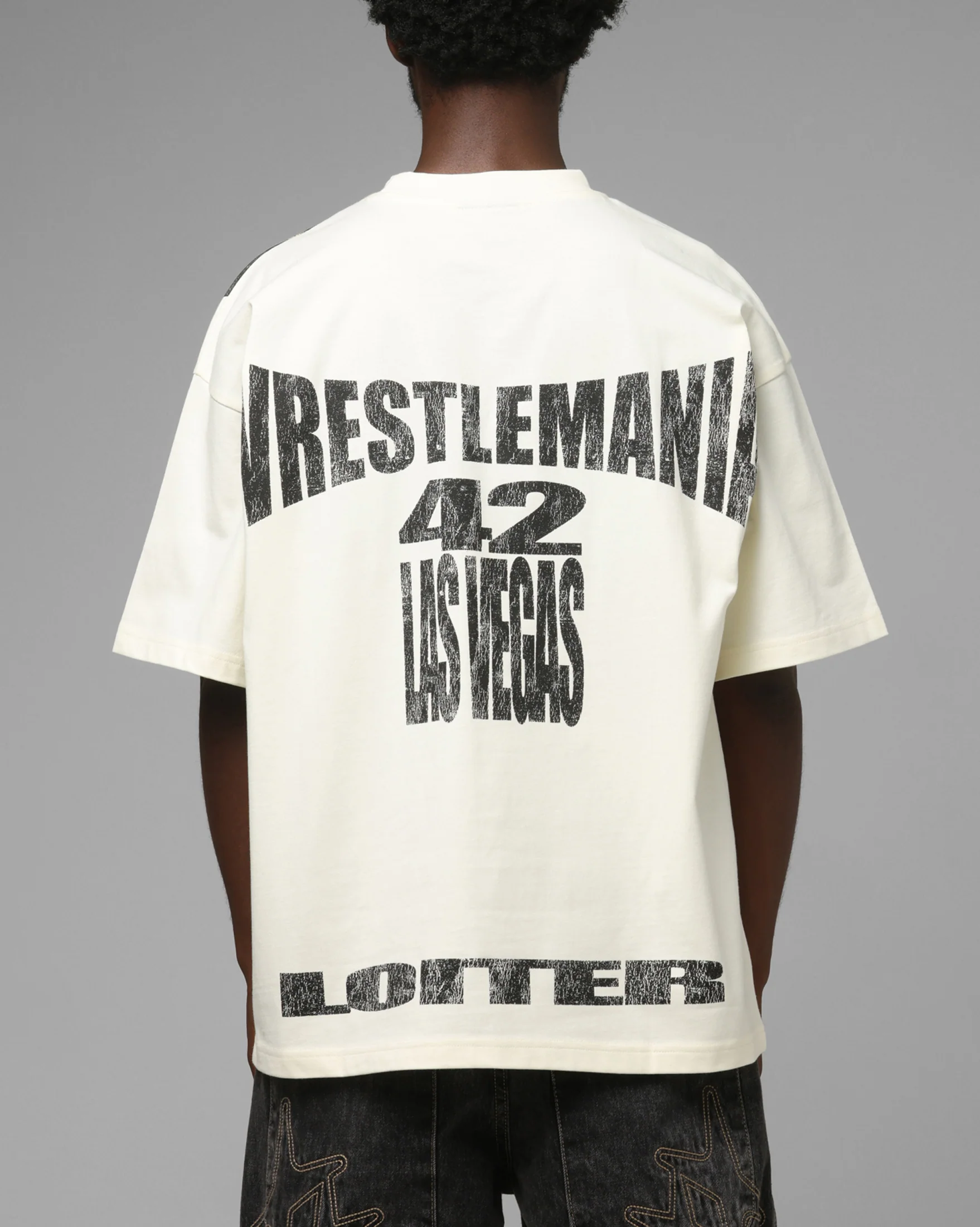 Loiter X WWE WrestleMania 42 T-Shirt Off White - Image 2