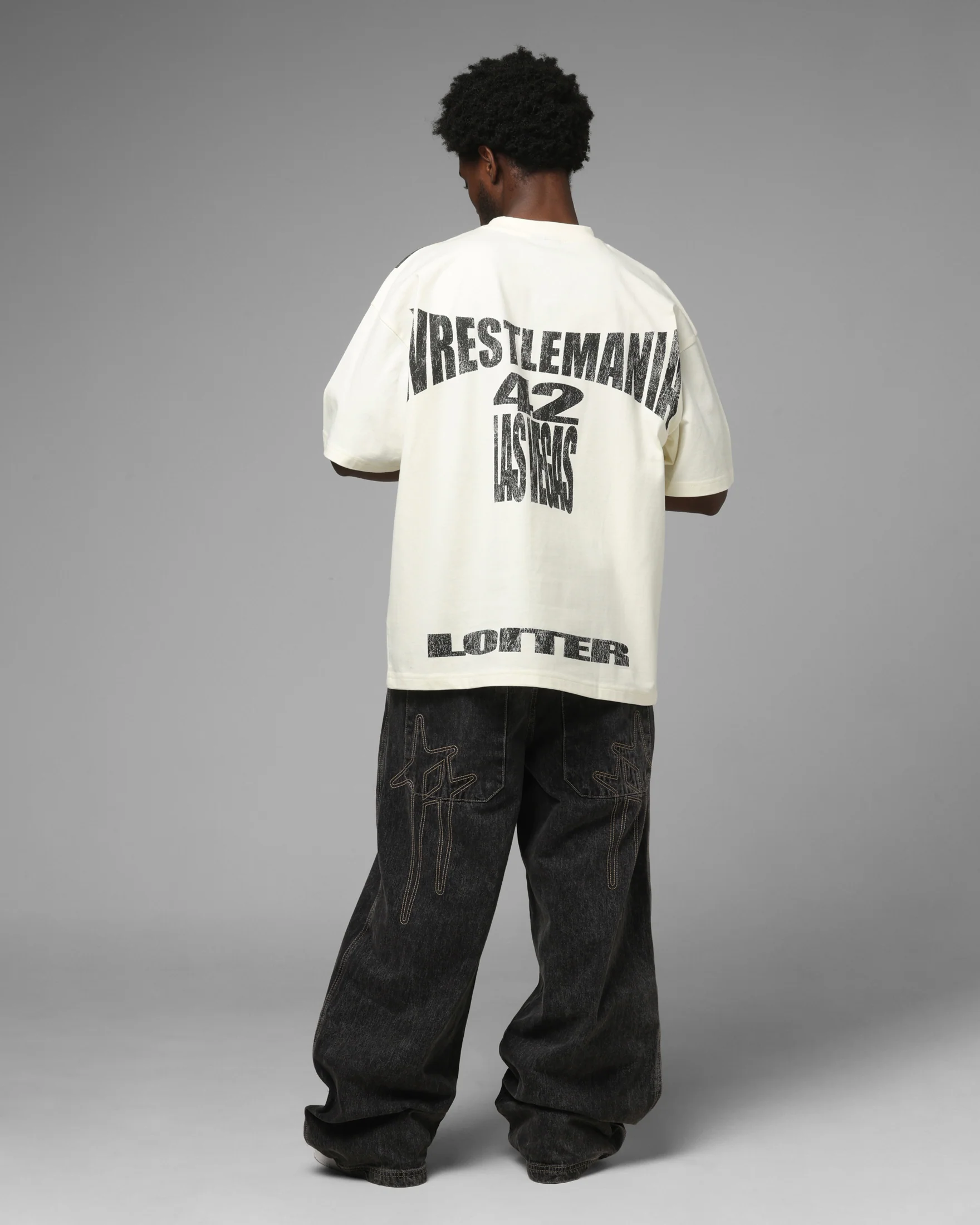 Loiter X WWE WrestleMania 42 T-Shirt Off White - Image 4