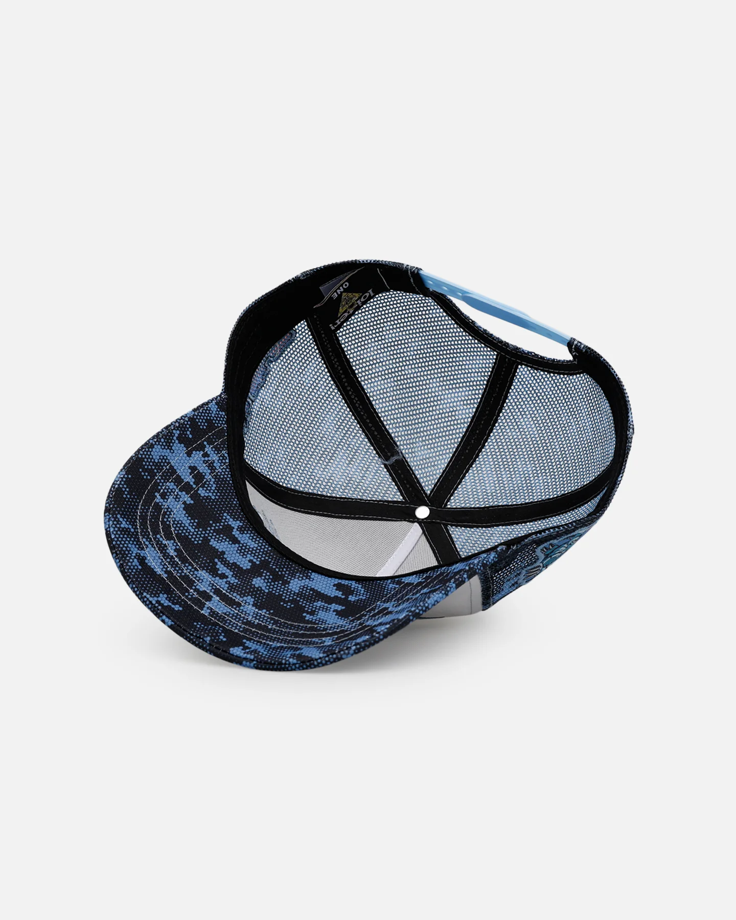 Loiter X Yu-Gi-Oh! Blue Eyes Toon Dragon Trucker Snapback Hat Blue Camo - Image 6