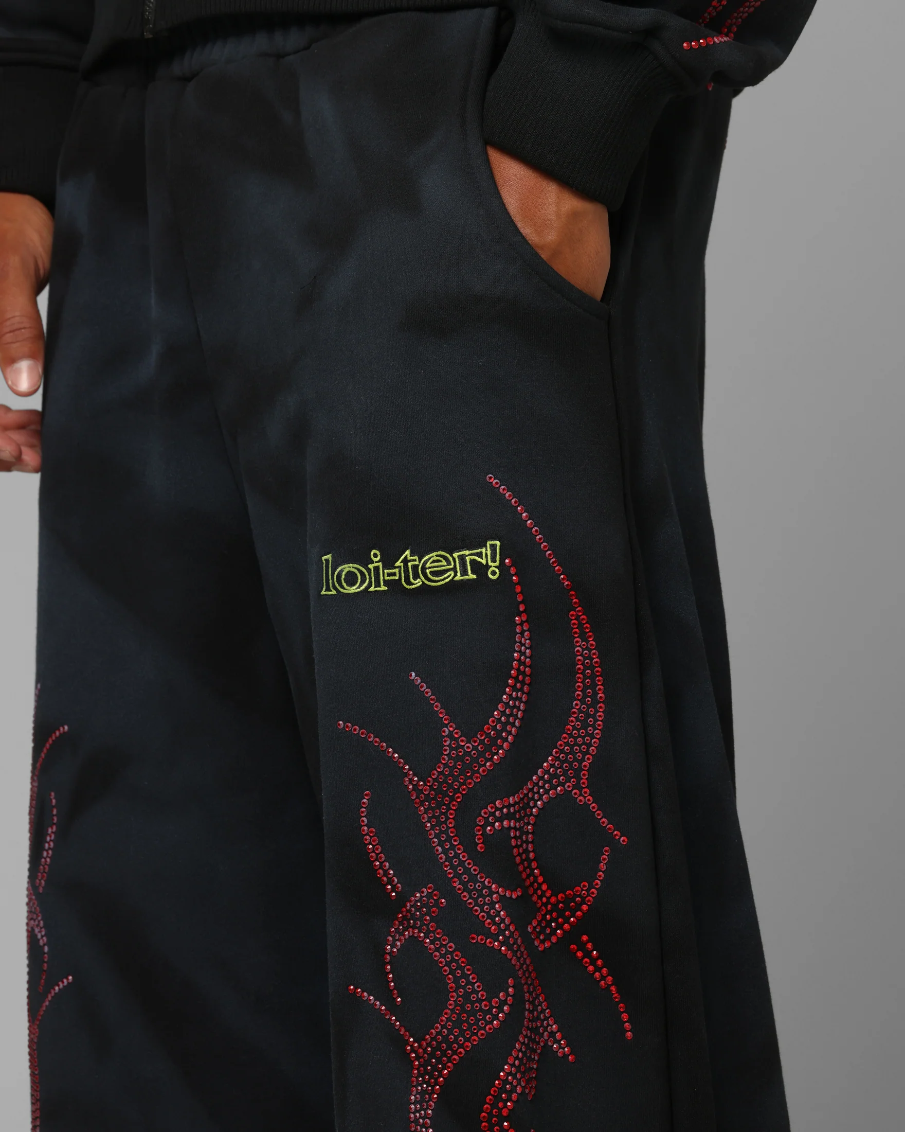 Loiter X Yu-Gi-Oh! Slifer Sky Dragon Sweatpants Black Wash - Image 3