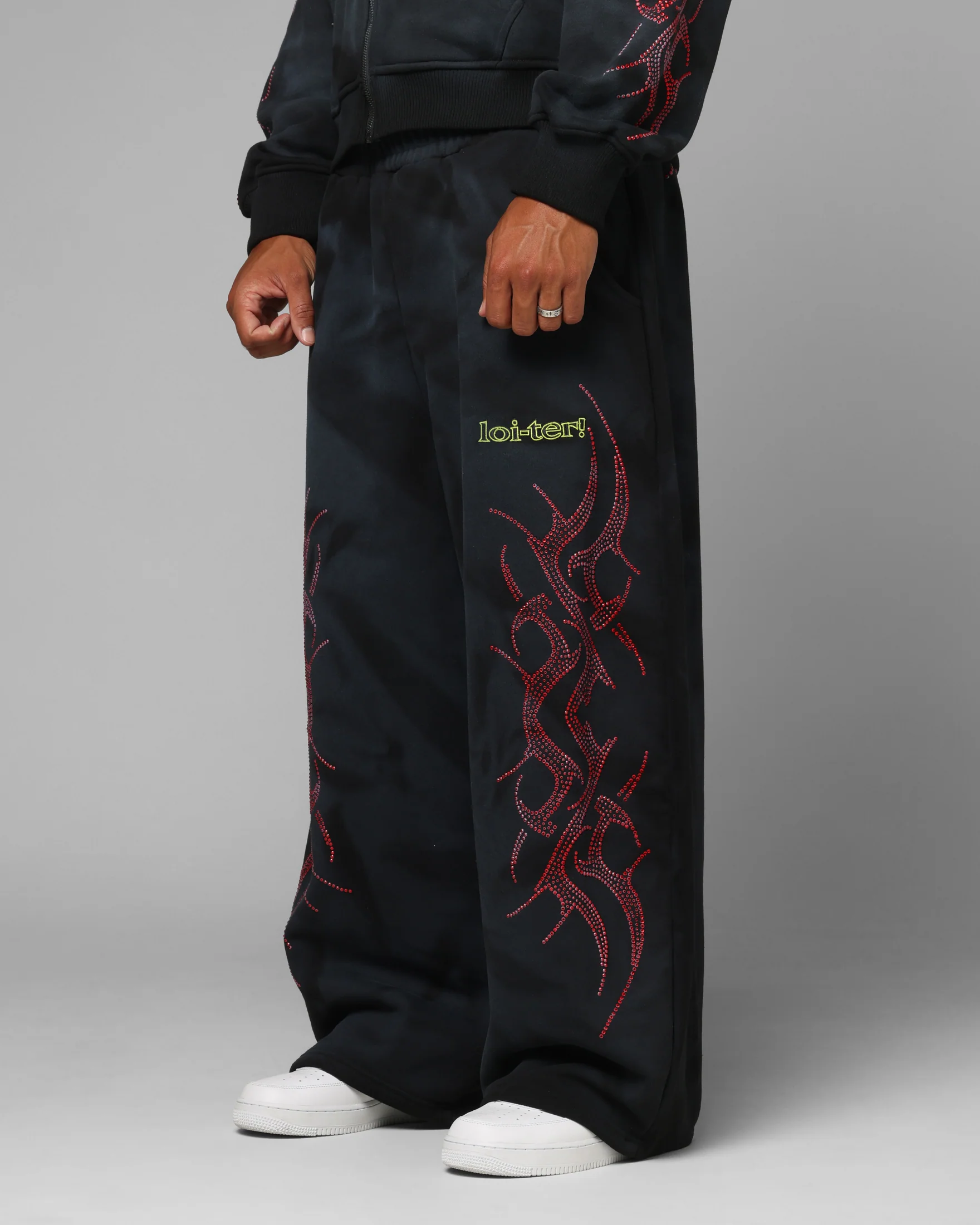 Loiter X Yu-Gi-Oh! Slifer Sky Dragon Sweatpants Black Wash - Image 5