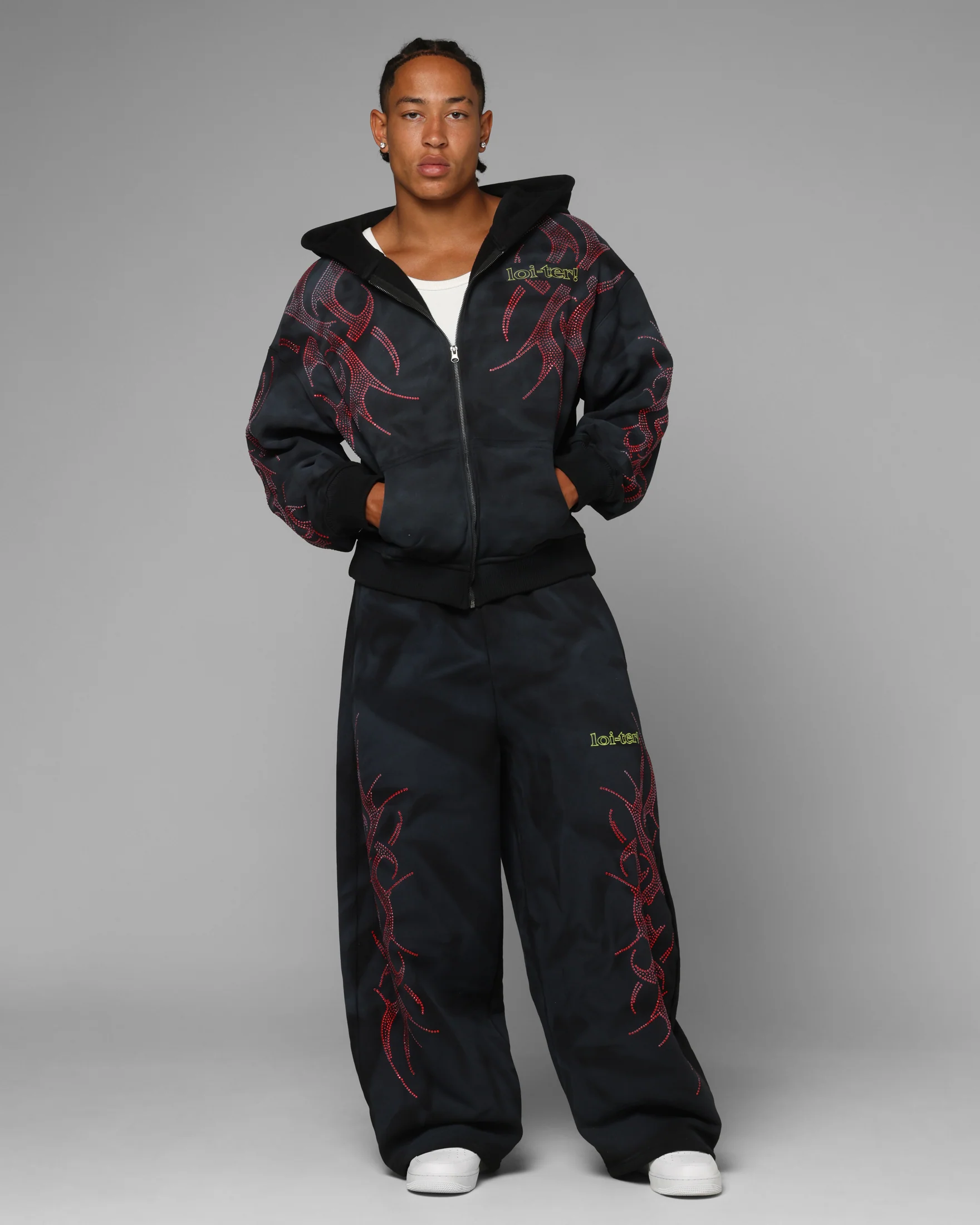 Loiter X Yu-Gi-Oh! Slifer Sky Dragon Zip Hoodie Black Wash - Image 3