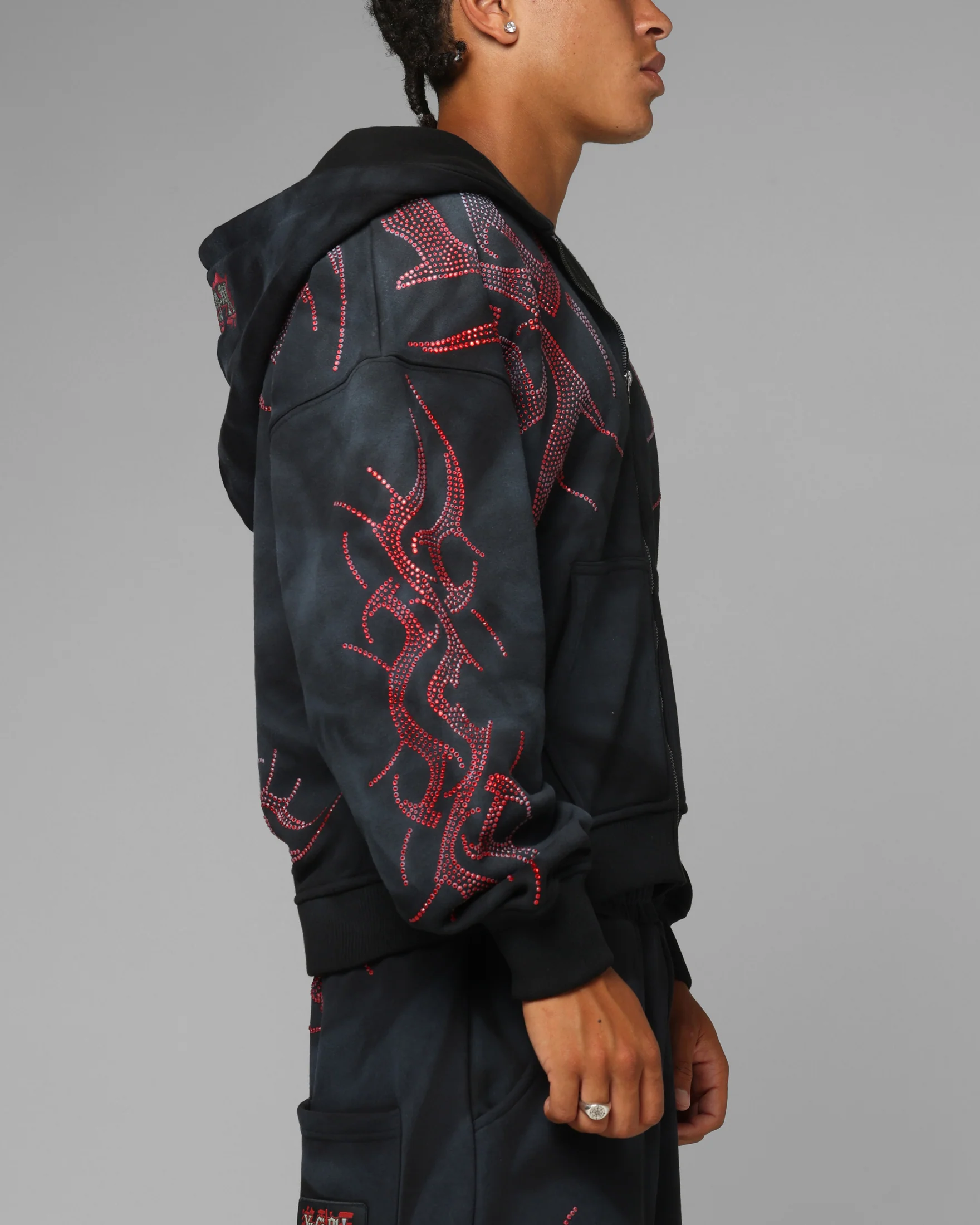 Loiter X Yu-Gi-Oh! Slifer Sky Dragon Zip Hoodie Black Wash - Image 5