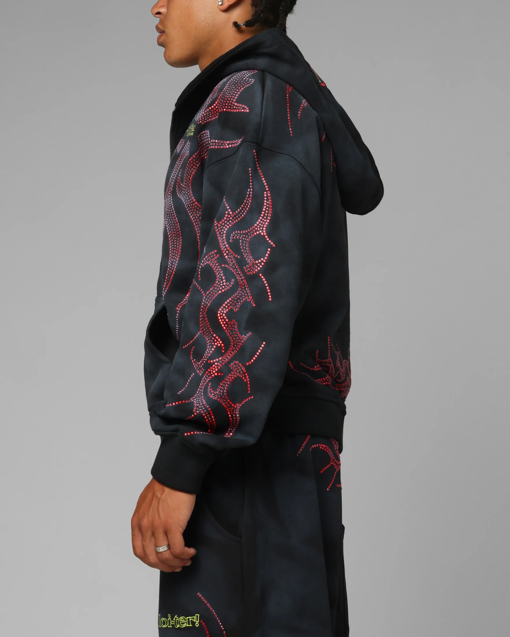 Loiter X Yu-Gi-Oh! Slifer Sky Dragon Zip Hoodie Black Wash - Image 6