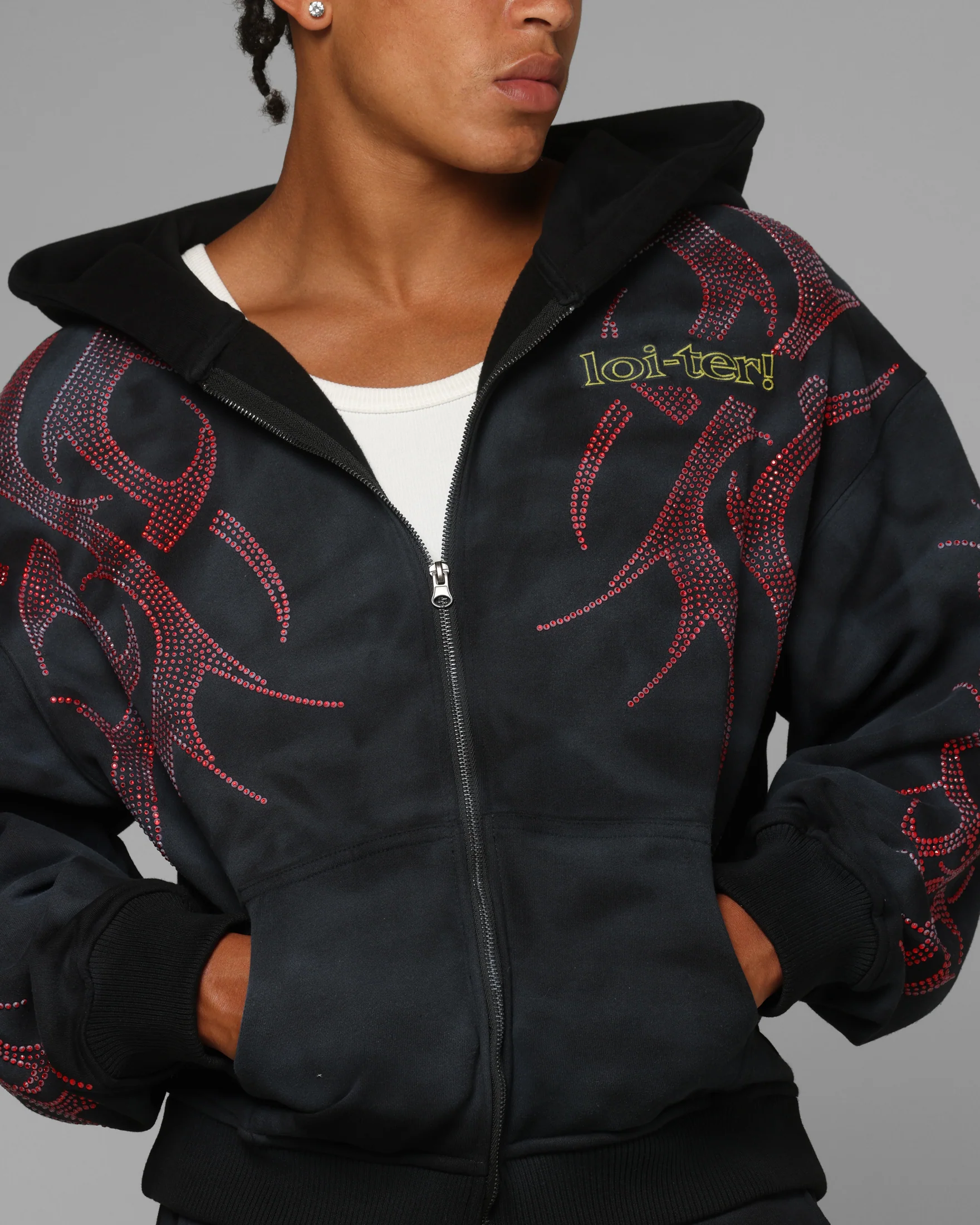 Loiter X Yu-Gi-Oh! Slifer Sky Dragon Zip Hoodie Black Wash - Image 7