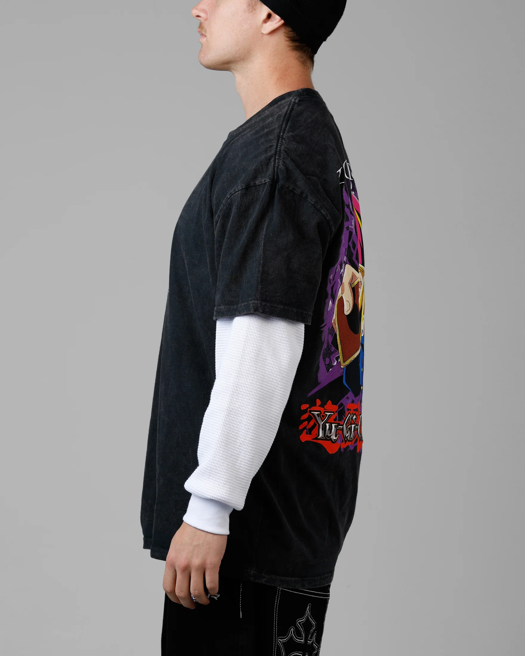 Loiter X Yu-Gi-Oh! Yugi T-Shirt Off Black - Image 5