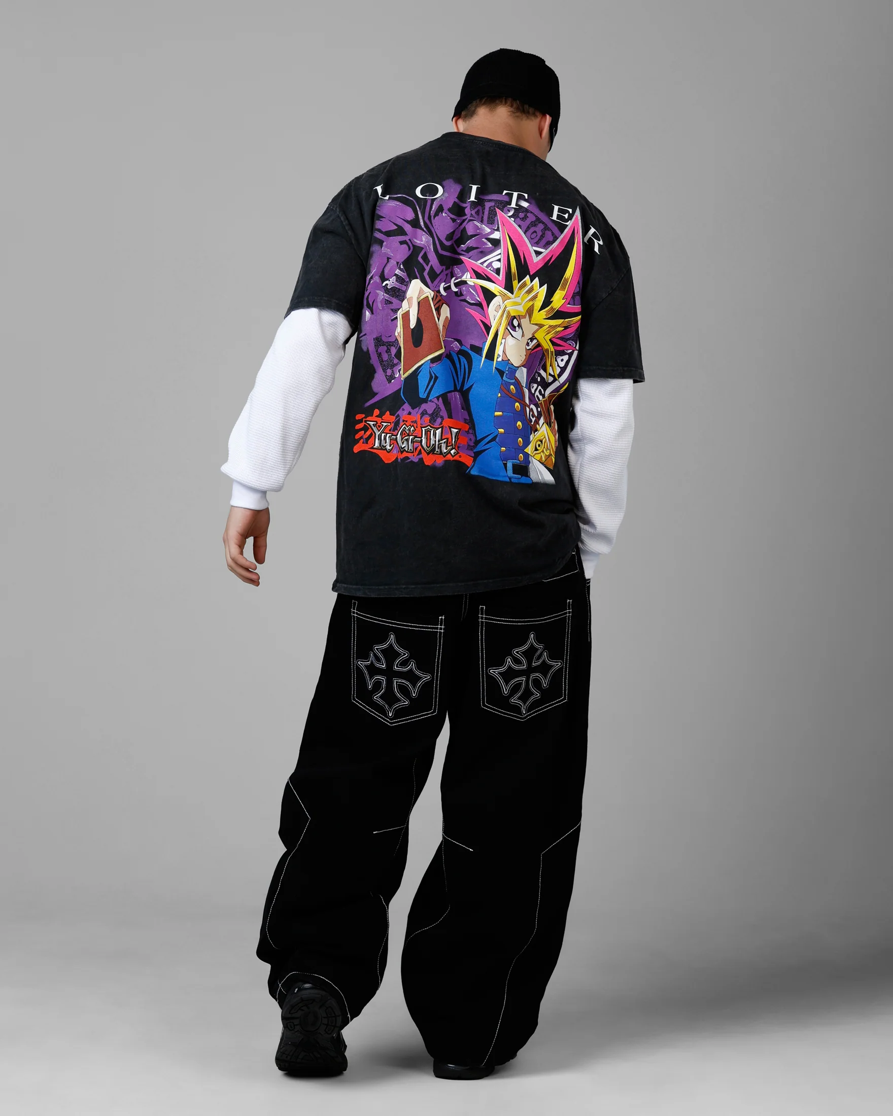 Loiter X Yu-Gi-Oh! Yugi T-Shirt Off Black - Image 6