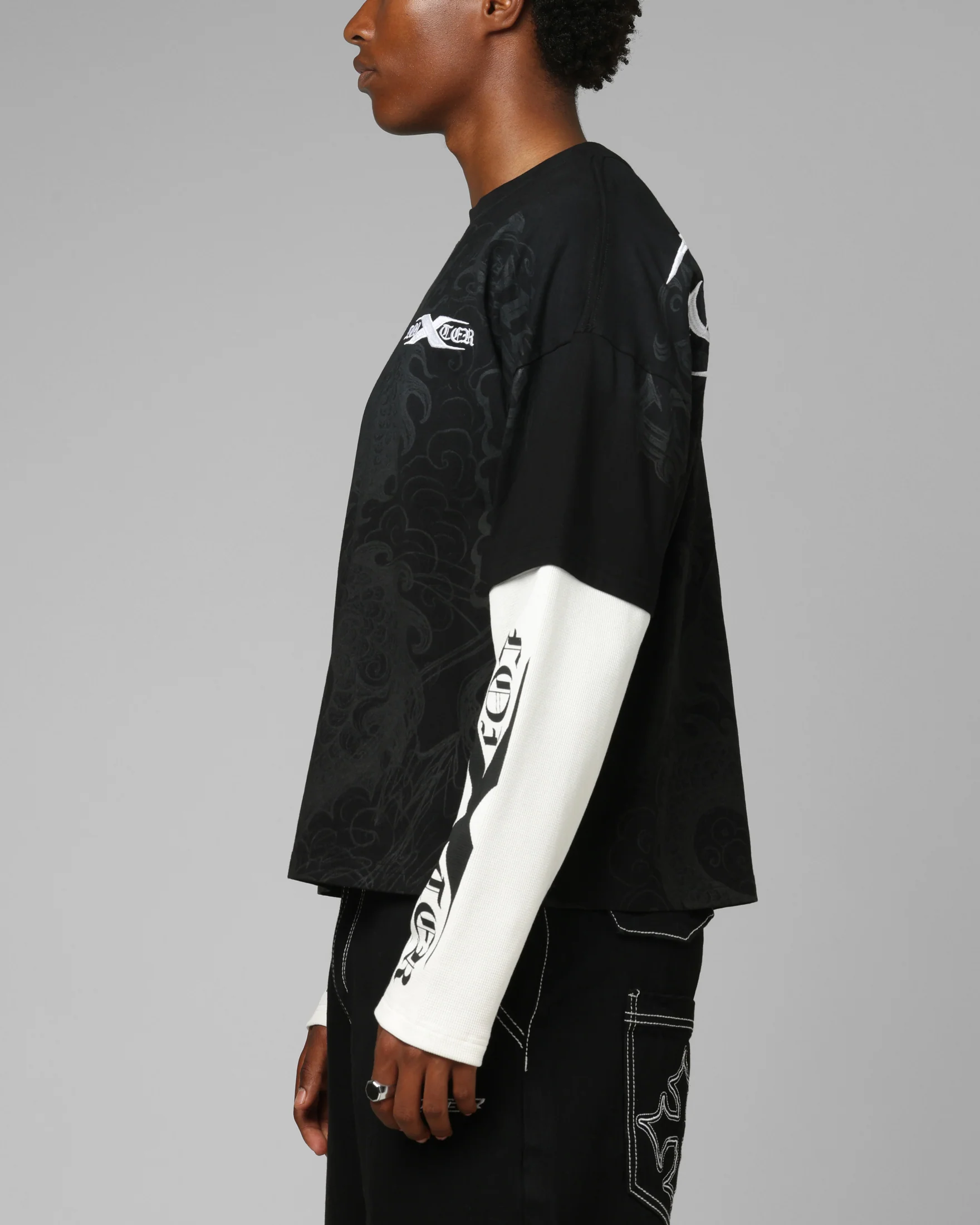 Loiter Xplicit Layered Long Sleeve T-Shirt Black - Image 6