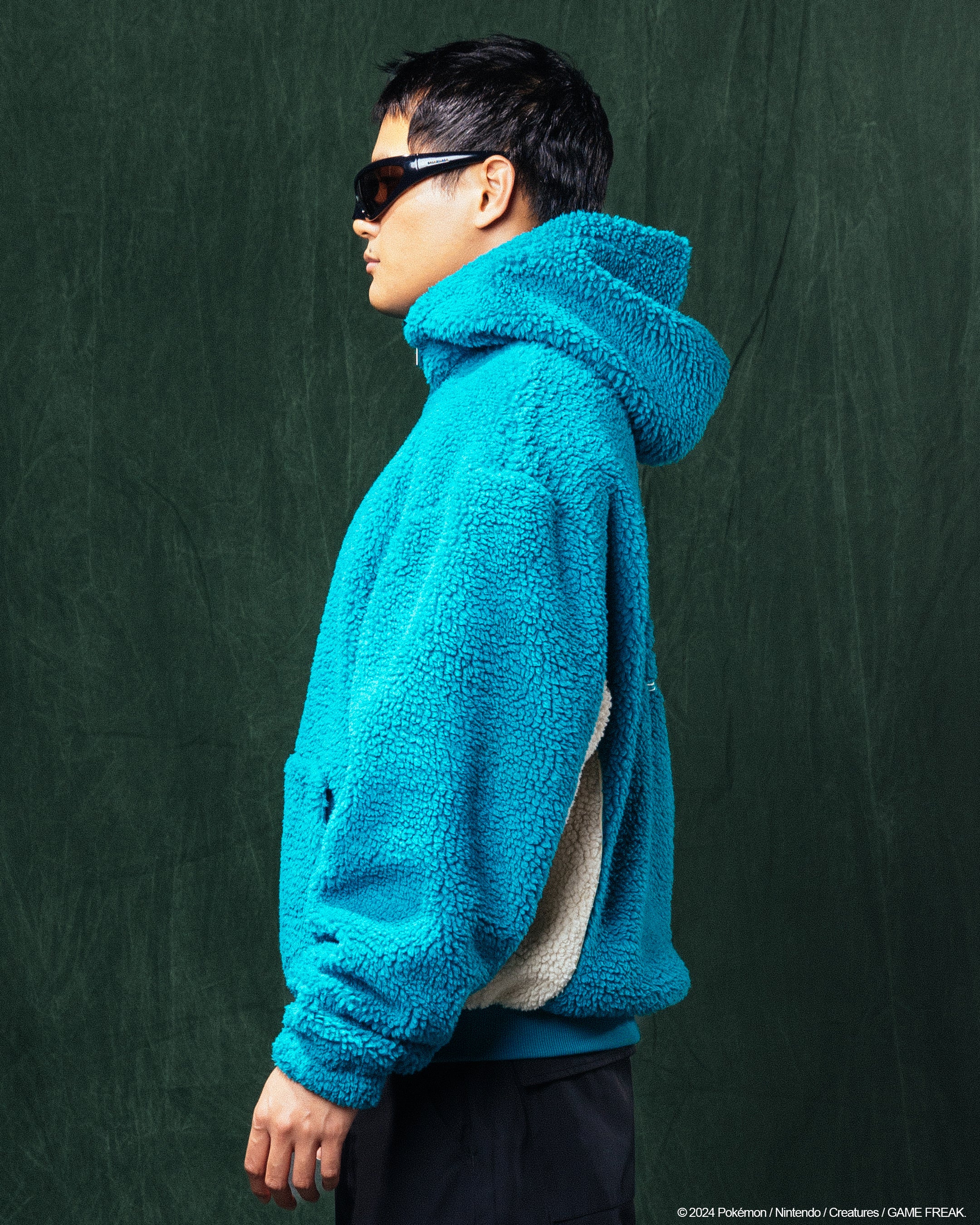 Pokémon By Loiter Snorlax Sherpa Hoodie Green/Off White - Image 7